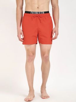 Calvin Klein - Solid Red Low Rise Swimwear Shorts