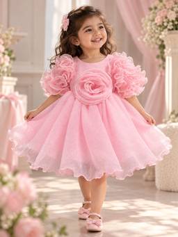 Katibi - Kids Bloom Pink Knee Length Dress
