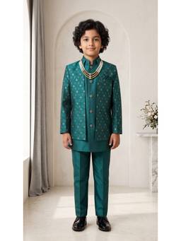Ahhaaaa - Boys Indo Western Kurta & Pant with Nehru Jacket for Kids