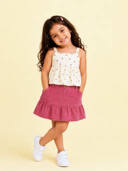 Kidbea - Girls Corduroy Top & Skirt
