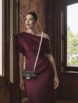 Odette - Women Black Pu Pearl Belt Bag