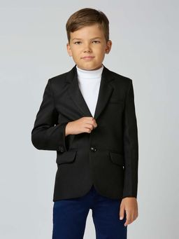 Kids Island - Boys Black Solid Elegance Blazer
