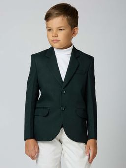 Kids Island - Boys Bottle Green Solid Elegance Blazer