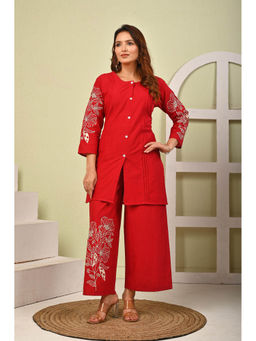 Autumnlane - Women Red Floral Co-Ord Set