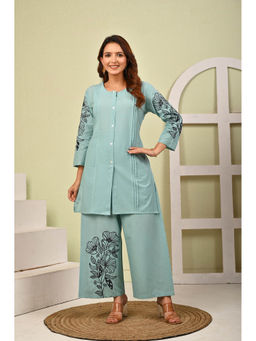Autumnlane - Women Aqua Floral Co-Ord Set
