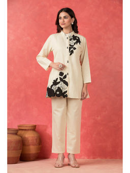 Autumnlane - Women Cream Embroidered Co-Ord Set
