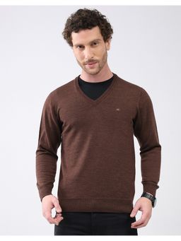 Monte Carlo - Men Regular Fit V Neck Full Sleeve Solid Pullover Sweater