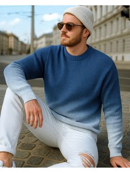 Bewakoof - Men's Blue Ombre Oversized Sweater