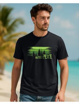 Bewakoof - Men Jet Black Who Needs People Graphic Printed T-Shirt