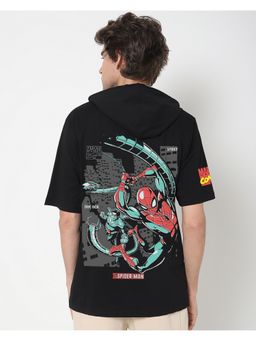 Bewakoof - Marvel Men Graphic Oversized Hooded T-Shirt