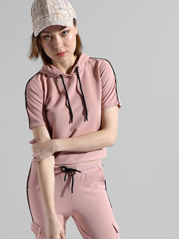 PINACOLADA - Womens Solid Pink Regular Fit Co Ords (Set of 2)