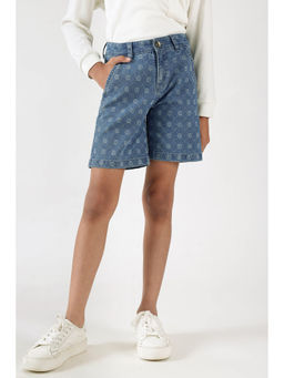 One Friday - Boys Blue Printed Shorts