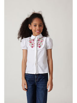 One Friday - Girls White Regular Fit Top