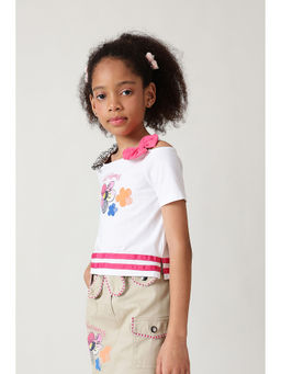 One Friday - Girls White Regular Fit Top