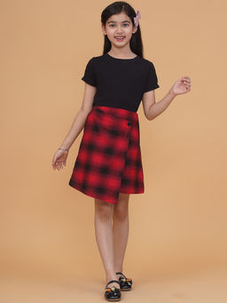 PICCOLO - Black Checked T-shirt with Skirt (Set of 2)
