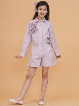 PICCOLO - Pink Shirt and Short with Ruffle Details (Set of 2)