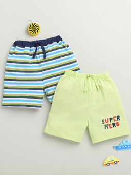 Bumzee - Multi-Colour Boys Stripes Shorts (Pack Of 2)