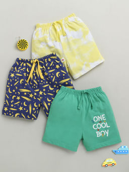 Bumzee - Boys Multi-Colour Printed Shorts (Pack Of 3)
