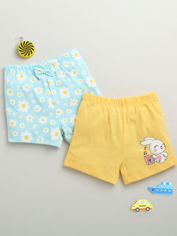 Bumzee - Multi-Colour Girls Printed Shorts (Pack Of 2)