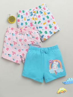 Bumzee - Multi-Colour Girls Printed Shorts (Pack Of 3)