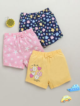 Bumzee - Multi-Colour Girls Printed Shorts (Pack Of 3)