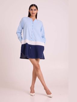 MADDER MUCH - Harbour Beach Blue Short Dress