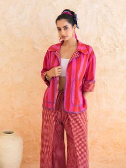 MoonTara - Cotton Red Co-ord Set