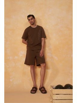 Muvazo - Brown Linear Detail Co-Ord