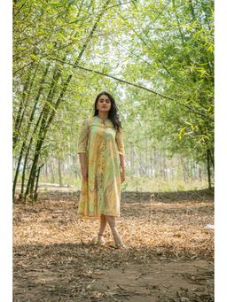 Sutra Art of Clothing - Autumn Marble Pure Cotton A Line Midi Dress