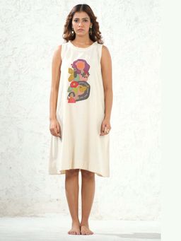 Thread Game - Abstract Handcrafted A Line Knee Length Dress