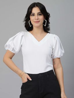Style Quotient - Women's White Knit Top