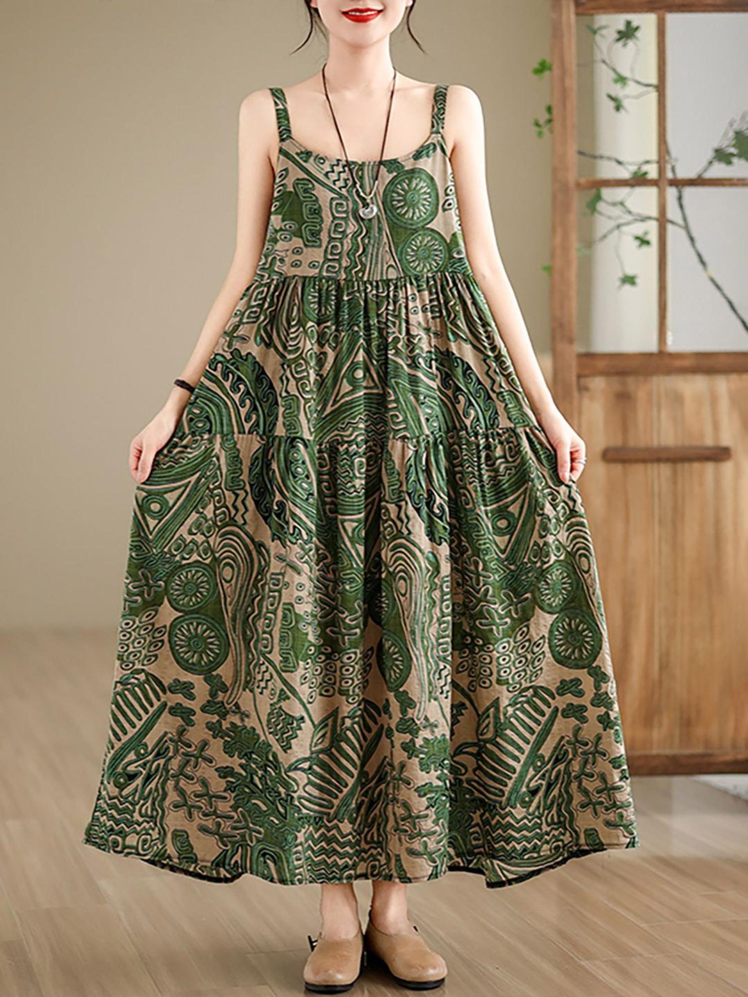 pimu Womens Graphic Green Dress-picture-19