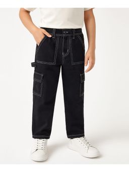 Arias by LARA DUTTA - Cotton Jeans With Contrast Stitch Detailing - Black