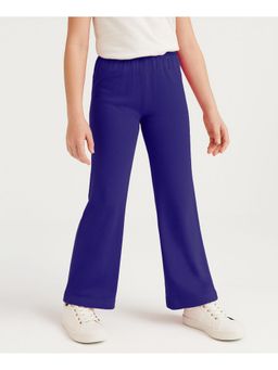 Arias by LARA DUTTA - Cotton Elastane Knit Solid Straight Pant - Navy Blue