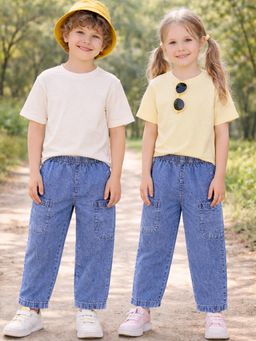 The Natkhat Tales - Blue Unisex Kids Cotton Jeans