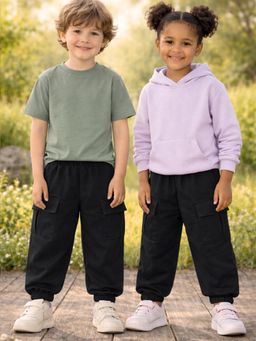 The Natkhat Tales - Black Unisex Kids Cotton Joggers