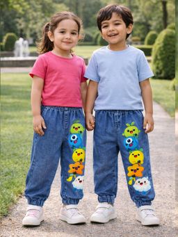 The Natkhat Tales - Blue Unisex Kids Cotton Joggers