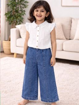 The Natkhat Tales - Blue Girls Cotton Denim Jeans
