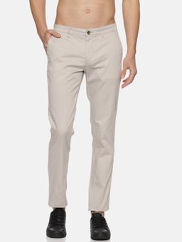 MELVIN JONES - Beige Solid Trouser
