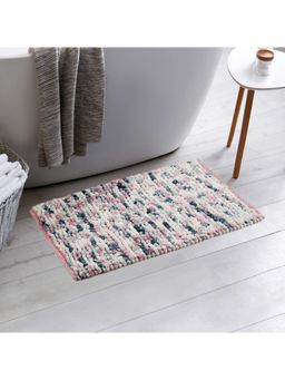 HomeTown - Emilia Micro Chenille Multipurpose Loop Bath Mat 50X80 Cm In Blush Blue Colour
