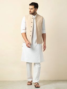 Fabindia - Cotton Firdaus Sleeveless Nehru Jacket