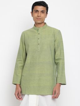 Fabindia - Green Cotton Woven Short Kurta