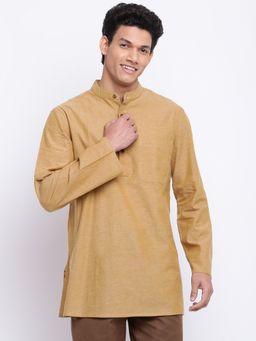 Fabindia - Beige Cotton Woven Short Kurta