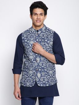 Fabindia - Indigo Cotton Slim Fit Slim Fit Kurta (Set of 2)