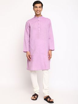 Fabindia - Purple Cotton Woven Long Kurta