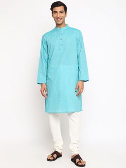 Fabindia - Green Cotton Woven Long Kurta