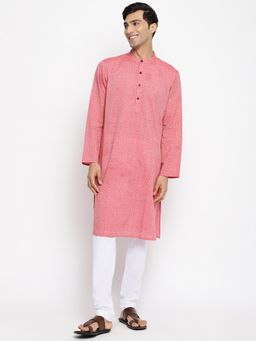 Fabindia - Red Cotton Printed Long Kurta