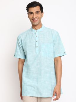 Fabindia - Blue Cotton Woven Short Kurta