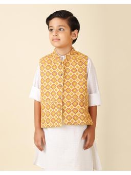 Fabindia - Silk Printed Nehru Jacket