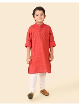 Fabindia - Coral Cotton Hand Block Printed Long Kurta